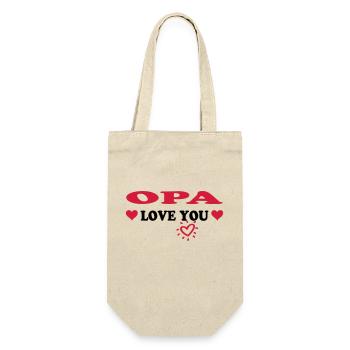 OPA liebt dich - Geschenkbeutel für Flaschen - Natur - Vorne