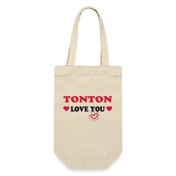 TONTON liebt dich - Geschenkbeutel für Flaschen - Natur - Vorne