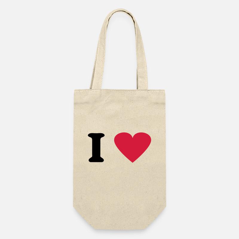 I Love - Gift Bag for Bottles - nature