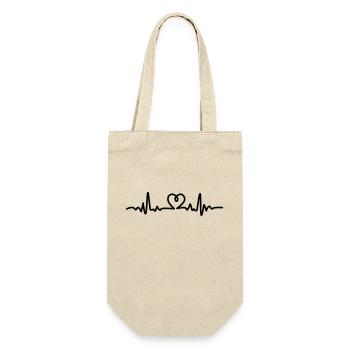 Heartbeat pulse heartbeat drawing with heart - Gift Bag for Bottles - nature - Front