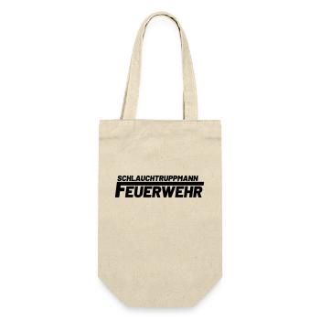 Schlauchtruppmann Freiwillige Feuerwehr - Geschenkbeutel für Flaschen - Natur - Vorne