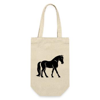 Pferd - Geschenkbeutel für Flaschen - Natur - Vorne