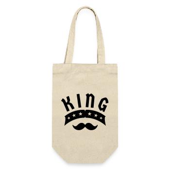 King Krone König Geschenk - Geschenkbeutel für Flaschen - Natur - Vorne