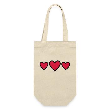 Herzen Symbol - Geschenkbeutel für Flaschen - Natur - Vorne