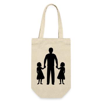 Dad Daughters Twins - Gift Bag for Bottles - nature - Front