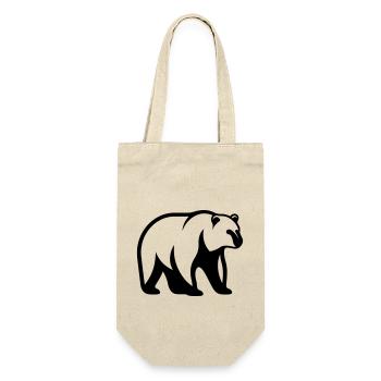 Bär - Geschenkbeutel für Flaschen - Natur - Vorne