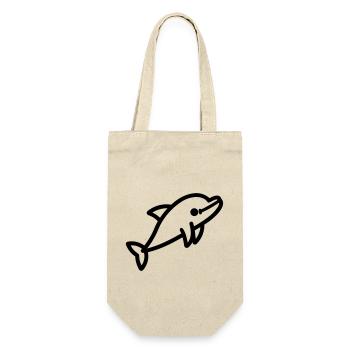 Delfin - Geschenkbeutel für Flaschen - Natur - Vorne