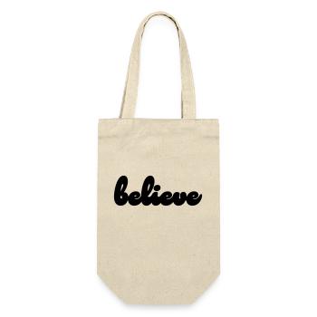 believe - Geschenkbeutel für Flaschen - Natur - Vorne