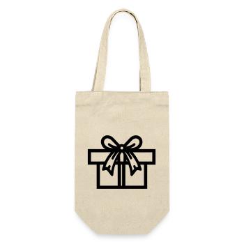 Kleine Geschenkbox - Geschenkbeutel für Flaschen - Natur - Vorne