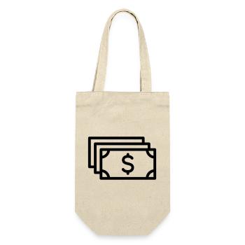 Dollar, symbole monétaire, argent comptant, billet d’un dollar - Sac à bouteille - nature - Devant