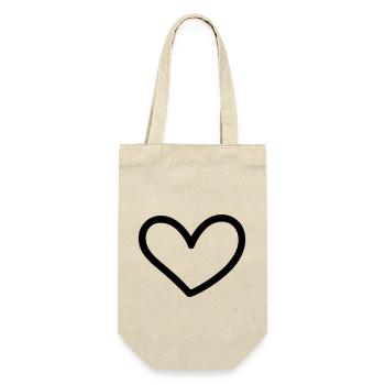 heart - Gift Bag for Bottles - nature - Front