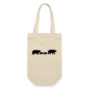 Familie Babys Bären - Geschenkbeutel für Flaschen - Natur - Vorne