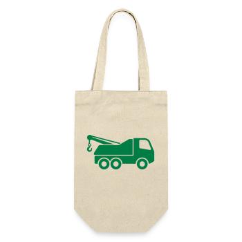 Symbolform des Bergungs-LKW-Symbols. Abschleppen von Pannen - Geschenkbeutel für Flaschen - Natur - Vorne