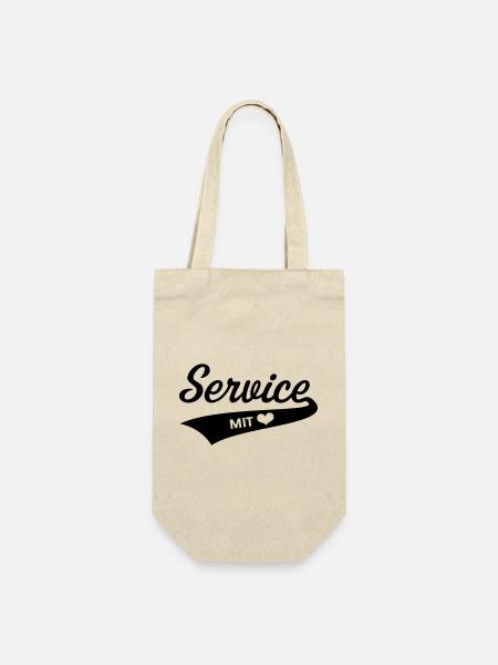 Service Mit Herz (Berufskleidung / Black) - Geschenkbeutel für Flaschen - Natur