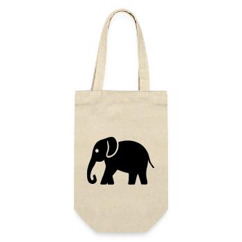 Elefant - Geschenkbeutel für Flaschen - Natur - Vorne
