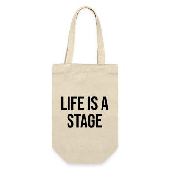 Life Is A Stage Design Geschenk - Geschenkbeutel für Flaschen - Natur - Vorne