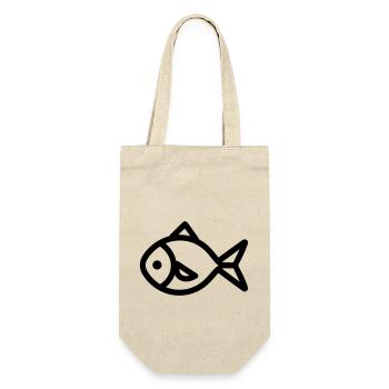 Fisch - Geschenkbeutel für Flaschen - Natur - Vorne
