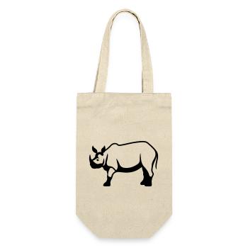 Nashorn - Geschenkbeutel für Flaschen - Natur - Vorne