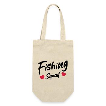 Fishing Squad Herz - Geschenkbeutel für Flaschen - Natur - Vorne