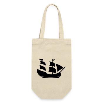 Piratenschiff - Geschenkbeutel für Flaschen - Natur - Vorne