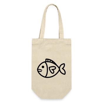 Fisch - Geschenkbeutel für Flaschen - Natur - Vorne