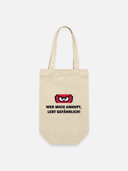 Wer Mich Anhupt, Lebt Gefährlich! (Auto / POS 3C) - Geschenkbeutel für Flaschen - Natur
