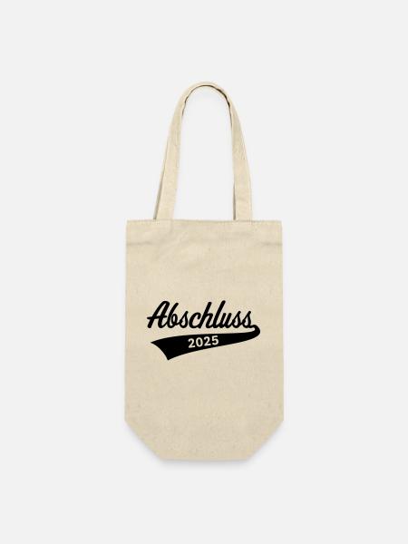 Abschluss 2025 (Schulabschluss / Black) - Geschenkbeutel für Flaschen - Natur
