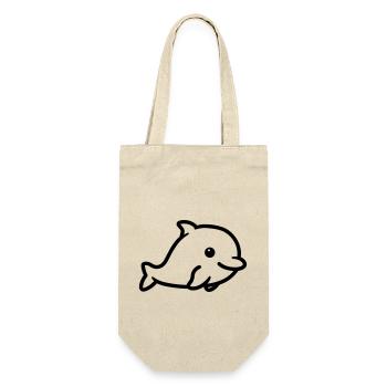 Delfin - Geschenkbeutel für Flaschen - Natur - Vorne