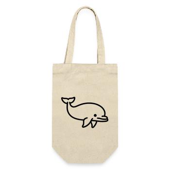 Delfin - Geschenkbeutel für Flaschen - Natur - Vorne