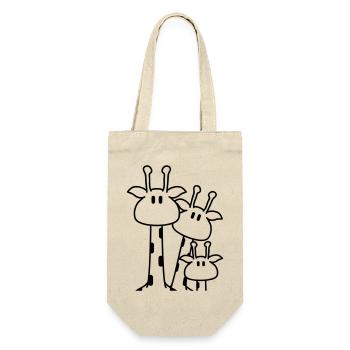 Cute giraffe family with child mom dad giraffe - Gift Bag for Bottles - nature - Front