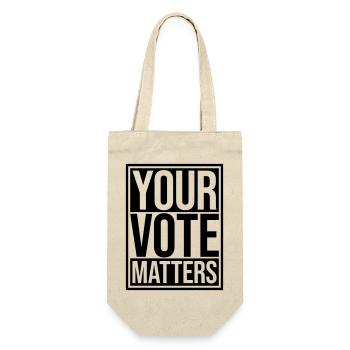 your vote matters Zitat - Geschenkbeutel für Flaschen - Natur - Vorne