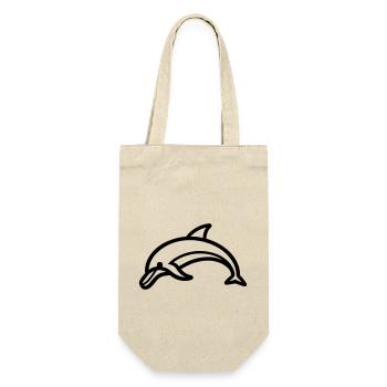Delfin - Geschenkbeutel für Flaschen - Natur - Vorne