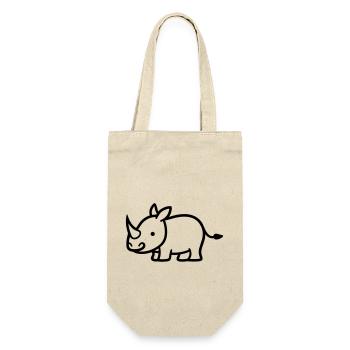 Nashorn - Geschenkbeutel für Flaschen - Natur - Vorne