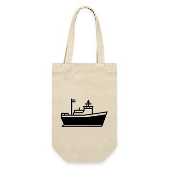 Boot - Geschenkbeutel für Flaschen - Natur - Vorne