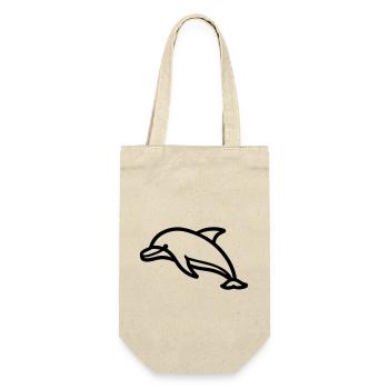 Delfin - Geschenkbeutel für Flaschen - Natur - Vorne
