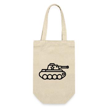 Panzer - Geschenkbeutel für Flaschen - Natur - Vorne