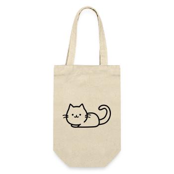 Katze - Geschenkbeutel für Flaschen - Natur - Vorne