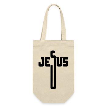 Jesu Kreuz - Geschenkbeutel für Flaschen - Natur - Vorne