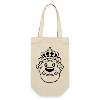 Hund Krone König Prinz Lord Herrscher Majestät - Geschenkbeutel für Flaschen - Natur - Vorne