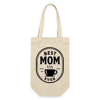 Beste Mama aller Zeiten - Geschenkbeutel für Flaschen - Natur - Vorne