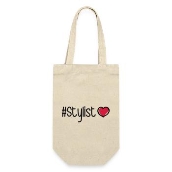 Stylist Herz - Geschenkbeutel für Flaschen - Natur - Vorne