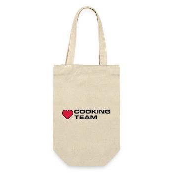 Cooking Team Herz - Geschenkbeutel für Flaschen - Natur - Vorne