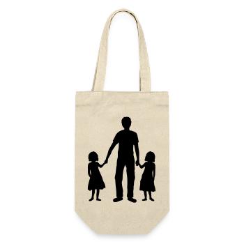 Father 2 daughters - Gift Bag for Bottles - nature - Front