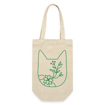 FLOWER floral cat head - Gift Bag for Bottles - nature - Front