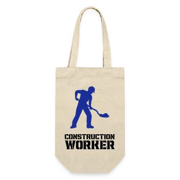 bauarbeiter baustelle worker - Geschenkbeutel für Flaschen - Natur - Vorne