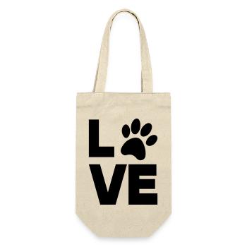 pfote love - Geschenkbeutel für Flaschen - Natur - Vorne