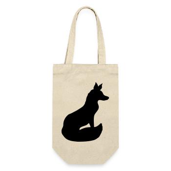 Fuchs Rotfuchs Wildes Tier Silhouette Umriss Cool - Geschenkbeutel für Flaschen - Natur - Vorne