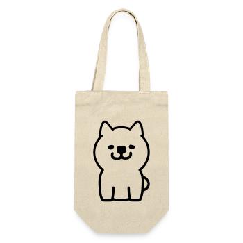 Hund - Geschenkbeutel für Flaschen - Natur - Vorne