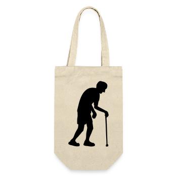 Silhouette of grandfather - Gift Bag for Bottles - nature - Front
