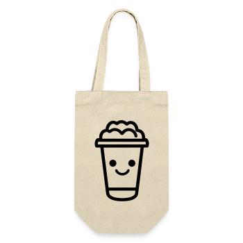 Kaffeebecher - Geschenkbeutel für Flaschen - Natur - Vorne